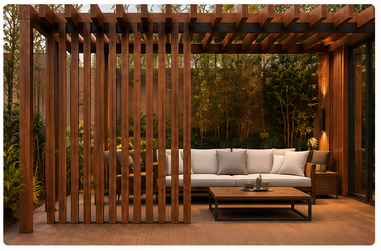 Outdoor Privacy screen / Co-Extrusion Timber Tube