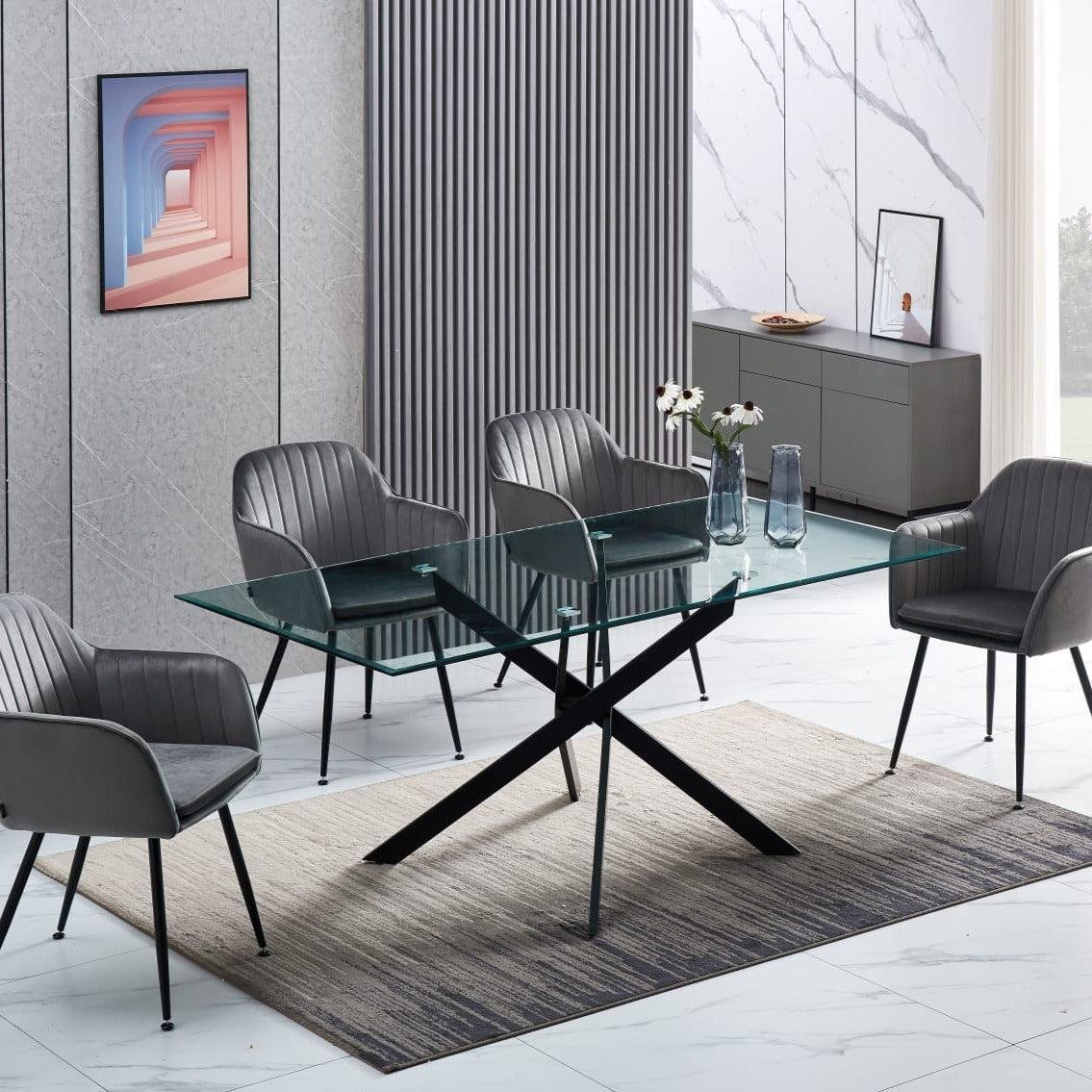 Glass Top Dining Table